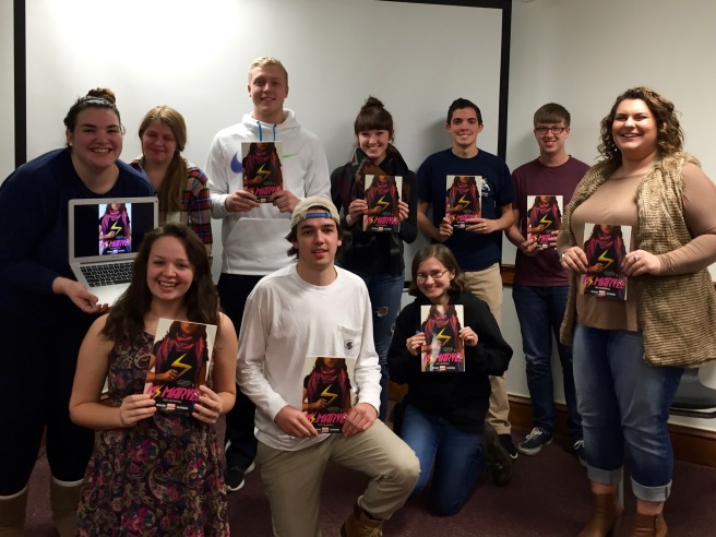 Students at Roanoke College after our discussion of Ms. Marvel.