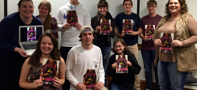 Students at Roanoke College after our discussion of Ms. Marvel.